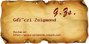 Géczi Zsigmond névjegykártya